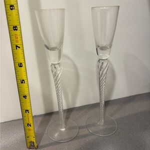Vintage Clear Glass Champagne Flutes